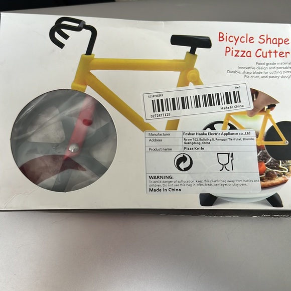 NIB Red Bicycle Double Pizza Cutter with Stand - Picture 10 of 11